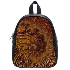 Copper Caramel Swirls Abstract Art School Bags (small)  by Amaryn4rt