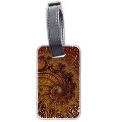 Copper Caramel Swirls Abstract Art Luggage Tags (two Sides) by Amaryn4rt