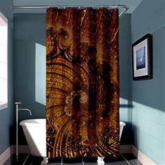 Copper Caramel Swirls Abstract Art Shower Curtain 36  X 72  (stall)  by Amaryn4rt