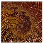 Copper Caramel Swirls Abstract Art Large Satin Scarf (Square) Front