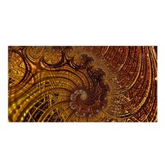 Copper Caramel Swirls Abstract Art Satin Shawl by Amaryn4rt