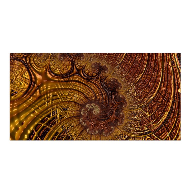 Copper Caramel Swirls Abstract Art Satin Shawl