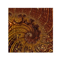 Copper Caramel Swirls Abstract Art Small Satin Scarf (square) by Amaryn4rt