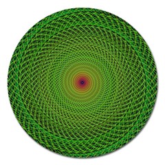 Green Fractal Simple Wire String Magnet 5  (round) by Amaryn4rt