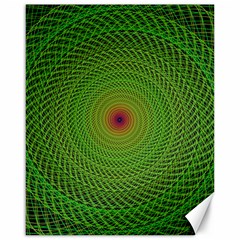 Green Fractal Simple Wire String Canvas 16  X 20   by Amaryn4rt