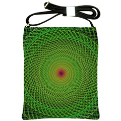 Green Fractal Simple Wire String Shoulder Sling Bags by Amaryn4rt