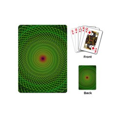 Green Fractal Simple Wire String Playing Cards (mini)  by Amaryn4rt