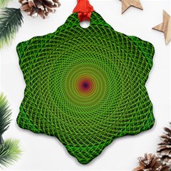 Green Fractal Simple Wire String Ornament (snowflake) by Amaryn4rt