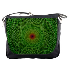 Green Fractal Simple Wire String Messenger Bags by Amaryn4rt