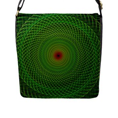 Green Fractal Simple Wire String Flap Messenger Bag (l)  by Amaryn4rt