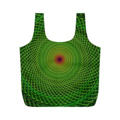 Green Fractal Simple Wire String Full Print Recycle Bags (m)  by Amaryn4rt