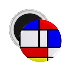 Mondrian Red Blue Yellow 2 25  Magnets by Amaryn4rt