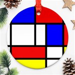 Mondrian Red Blue Yellow Ornament (Round) Front