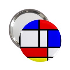 Mondrian Red Blue Yellow 2 25  Handbag Mirrors by Amaryn4rt