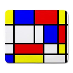 Mondrian Red Blue Yellow Large Mousepads by Amaryn4rt