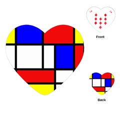 Mondrian Red Blue Yellow Playing Cards (heart)  by Amaryn4rt