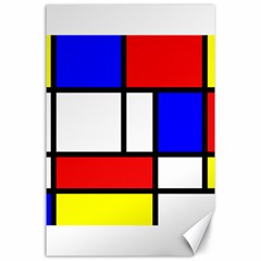 Mondrian Red Blue Yellow Canvas 24  X 36  by Amaryn4rt