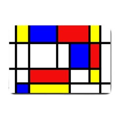 Mondrian Red Blue Yellow Small Doormat  by Amaryn4rt