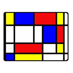 Mondrian Red Blue Yellow Double Sided Fleece Blanket (small)  by Amaryn4rt