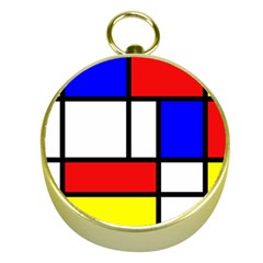 Mondrian Red Blue Yellow Gold Compasses by Amaryn4rt