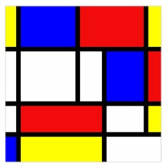 Mondrian Red Blue Yellow Large Satin Scarf (square) by Amaryn4rt