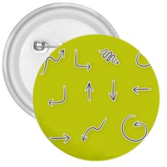 Arrow Line Sign Circle Flat Curve 3  Buttons by Amaryn4rt