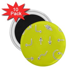 Arrow Line Sign Circle Flat Curve 2 25  Magnets (10 Pack)  by Amaryn4rt