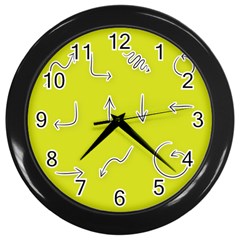 Arrow Line Sign Circle Flat Curve Wall Clocks (black) by Amaryn4rt