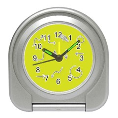 Arrow Line Sign Circle Flat Curve Travel Alarm Clocks by Amaryn4rt