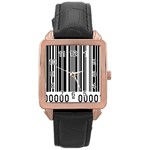 Code Data Digital Register Rose Gold Leather Watch  Front