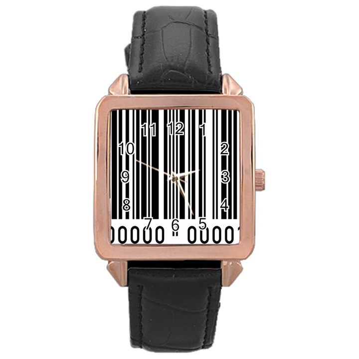 Code Data Digital Register Rose Gold Leather Watch 