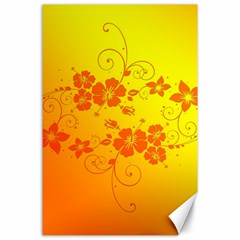 Flowers Floral Design Flora Yellow Canvas 24  X 36  by Amaryn4rt