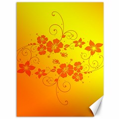 Flowers Floral Design Flora Yellow Canvas 36  X 48   by Amaryn4rt