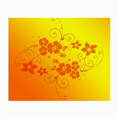 Flowers Floral Design Flora Yellow Small Glasses Cloth (2-side)