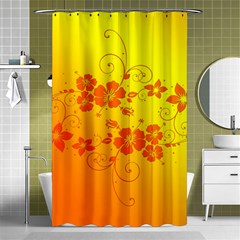 Flowers Floral Design Flora Yellow Shower Curtain 48  X 72  (small)  by Amaryn4rt