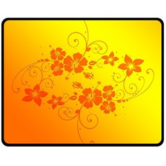 Flowers Floral Design Flora Yellow Double Sided Fleece Blanket (medium)  by Amaryn4rt