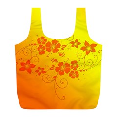 Flowers Floral Design Flora Yellow Full Print Recycle Bags (l)  by Amaryn4rt