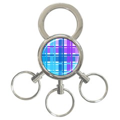 Gingham Pattern Blue Purple Shades 3-ring Key Chains by Amaryn4rt