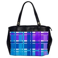 Gingham Pattern Blue Purple Shades Office Handbags by Amaryn4rt