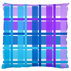 Gingham Pattern Blue Purple Shades Standard Flano Cushion Case (one Side) by Amaryn4rt