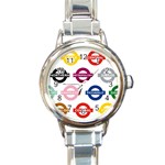 Underground Signs Tube Signs Round Italian Charm Watch Front