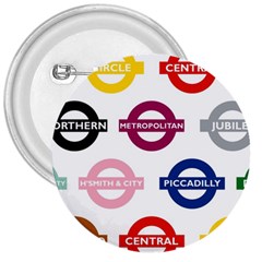 Underground Signs Tube Signs 3  Buttons by Amaryn4rt