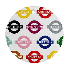 Underground Signs Tube Signs Ornament (round) by Amaryn4rt