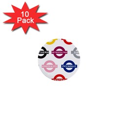 Underground Signs Tube Signs 1  Mini Buttons (10 Pack)  by Amaryn4rt