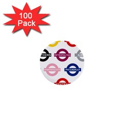 Underground Signs Tube Signs 1  Mini Buttons (100 Pack)  by Amaryn4rt