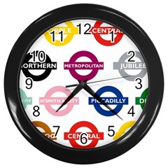 Underground Signs Tube Signs Wall Clocks (black) by Amaryn4rt