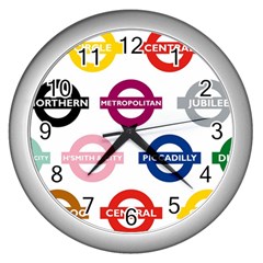 Underground Signs Tube Signs Wall Clocks (silver)  by Amaryn4rt