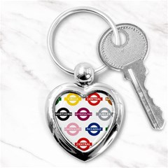 Underground Signs Tube Signs Key Chains (heart)  by Amaryn4rt