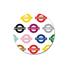 Underground Signs Tube Signs Magnet 3  (round) by Amaryn4rt