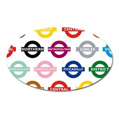 Underground Signs Tube Signs Oval Magnet by Amaryn4rt